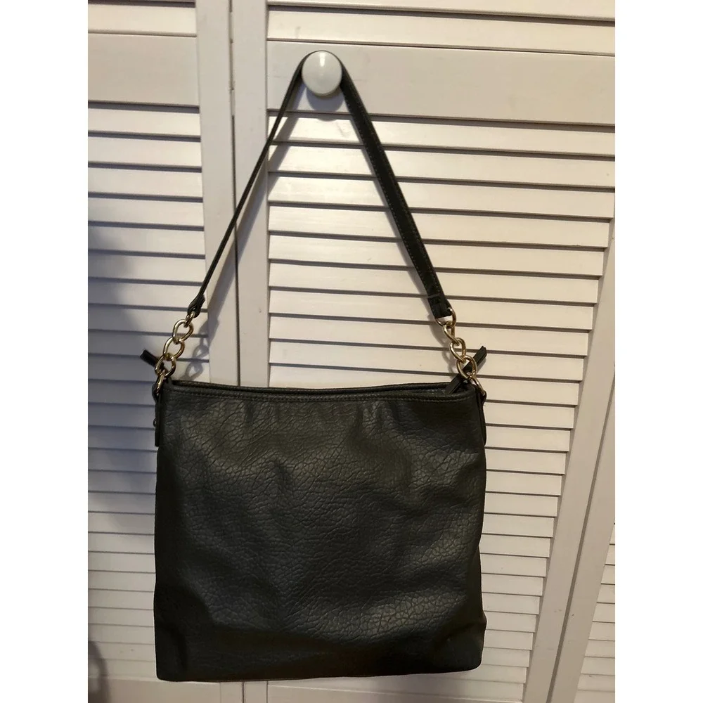 Jessica Simpson Baylinn Hobo Gray‎ Faux Leather Shoulder Bag Chain Strap